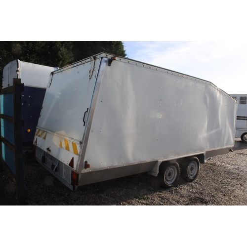 208 - BATESON 16'TWIN AXLE COVERED TILT BED TRAILER IN WORKING ORDER NO VAT