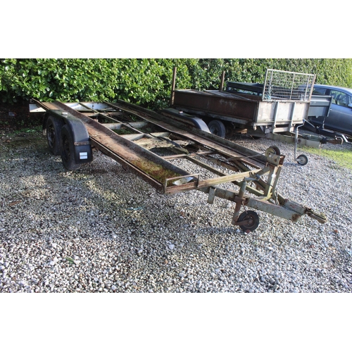 211 - TWIN AXLE TRANSPORT TRAILER WITH WINCH LOAD AREA 14'X6' NO VAT