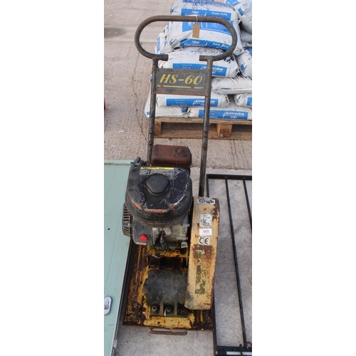 665 - WACKER PLATE HS 60 (WORKING)  NO VAT