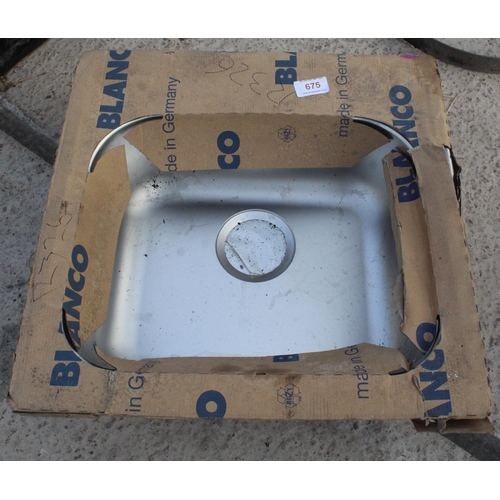 675 - STAINLESS STEEL SINK  NO VAT