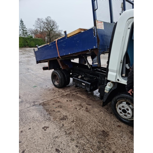 189 - MITSUBISHI FUSO CANTER 3.5 TONNE TIPPER DK13WRZ FIRST REG 2013 APPROX 59000 MILES MOT 14/02/24 NO VA... 