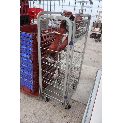 897 - A QUANTITY OF PLASTIC CRATES & A METAL TROLLEY NO VAT