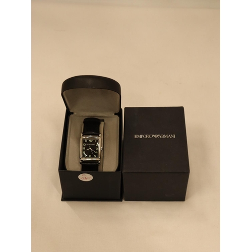 104 - AN EMPORIO ARMANI WRISTWATCH, BOXED