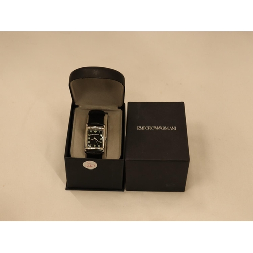 104 - AN EMPORIO ARMANI WRISTWATCH, BOXED