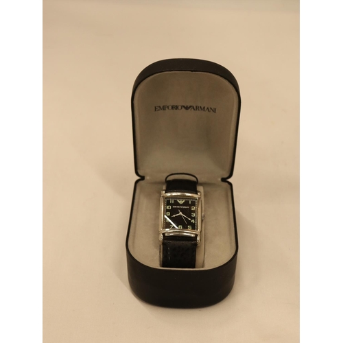 104 - AN EMPORIO ARMANI WRISTWATCH, BOXED