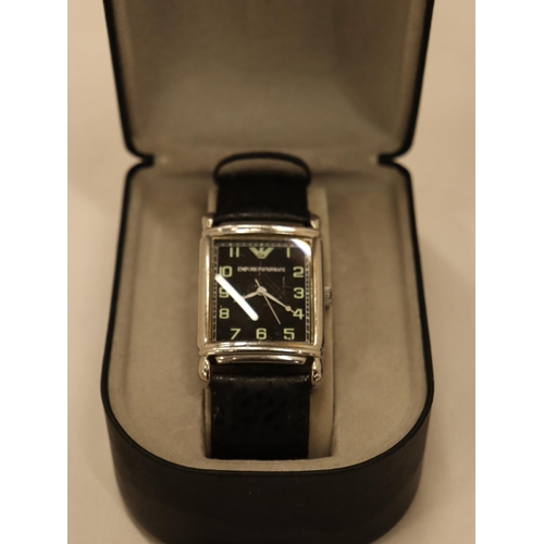 104 - AN EMPORIO ARMANI WRISTWATCH, BOXED