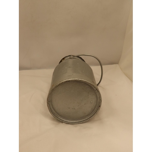 122 - A SMALL METAL MILK CHURN, HEIGHT 29CM