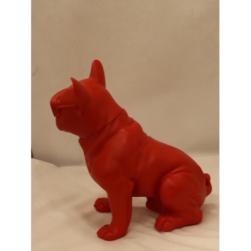 125 - A LARGE RED 'MR COOL' BULLDOG WITH SUNGLASSES, HEIGHT 30CM