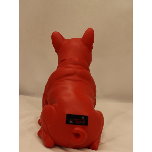 125 - A LARGE RED 'MR COOL' BULLDOG WITH SUNGLASSES, HEIGHT 30CM