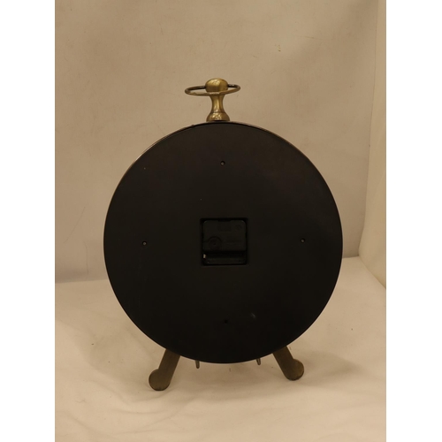 155 - A LARGE POCKET WATCH CLOCK ON A STAND, HEIGHT 36CM