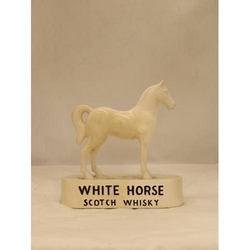 160 - A VINTAGE KELSBORO WARE CERAMIC WHITE HORSE WHISKY ADVERTISING FIGURE