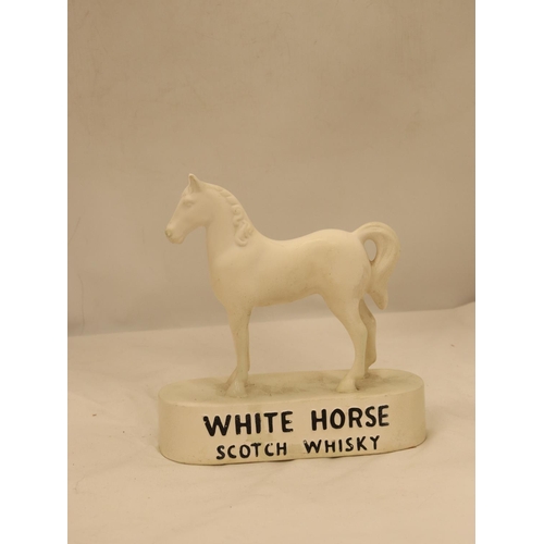 160 - A VINTAGE KELSBORO WARE CERAMIC WHITE HORSE WHISKY ADVERTISING FIGURE