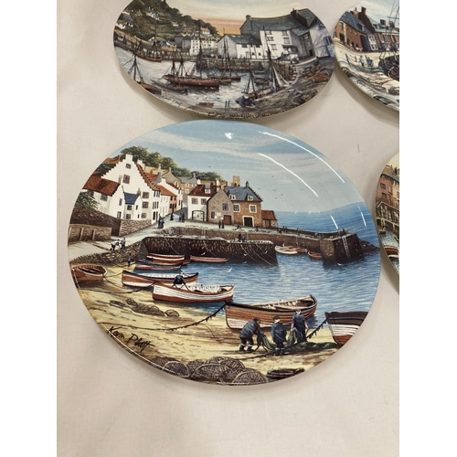 174 - FOUR POOLE POTTERY LIMITED EDITION 'FAMOUS FISHING HARBOURS' CABINET PLATES