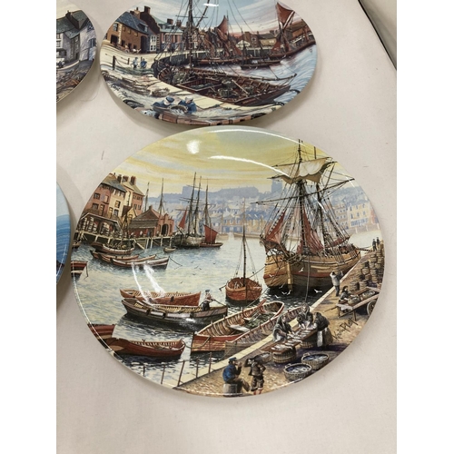 174 - FOUR POOLE POTTERY LIMITED EDITION 'FAMOUS FISHING HARBOURS' CABINET PLATES