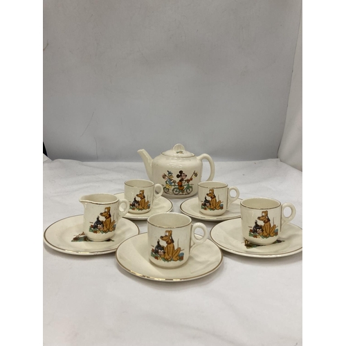 186 - A BESWICK MICKEY MOUSE AND DISNEY CHILD'S TEASET