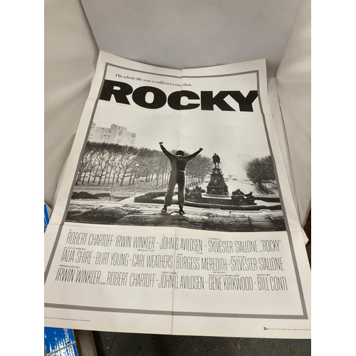 200 - SIX FILM POSTERS TO INCLUDE, ROCKY, NORTH BY NORTHWEST, CASABLANCA, ETC