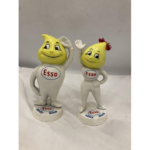 202 - A PAIR OF CAST ESSO MR AND MRS DRIP FIGURES, HEIGHT 24CM