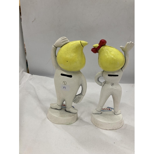 202 - A PAIR OF CAST ESSO MR AND MRS DRIP FIGURES, HEIGHT 24CM