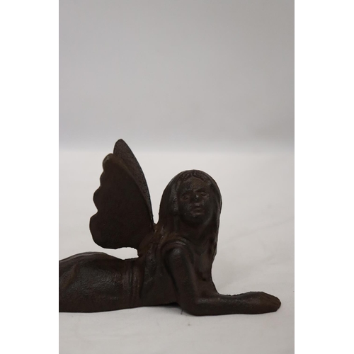 240 - A CAST MODEL OF AN ANGEL, HEIGHT 9CM, LENGTH 21CM