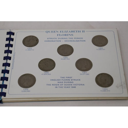 250 - A QUEEN ELIZABETH 11 1953 - 1967, SANDHILL COIN FOLDER CONTAINING A QUANTITY OF CROWNS AND FLORINS