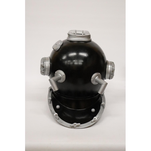 256 - A LARGE CAST REPLICA DIVERS HELMET, HEIGHT APPROX 40CM