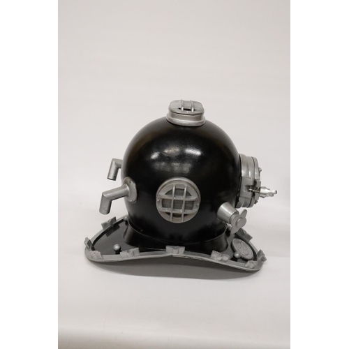 256 - A LARGE CAST REPLICA DIVERS HELMET, HEIGHT APPROX 40CM