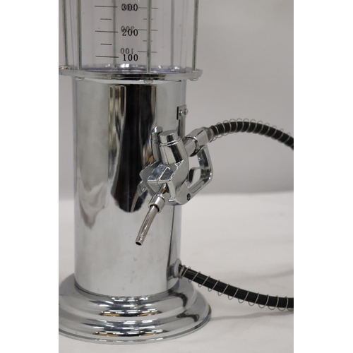 265 - A CHROME PETRO PUMP DRINKS DISPENSER, HEIGHT 48CM