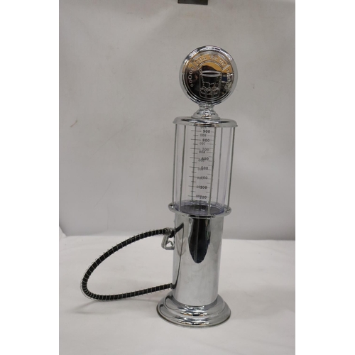 265 - A CHROME PETRO PUMP DRINKS DISPENSER, HEIGHT 48CM