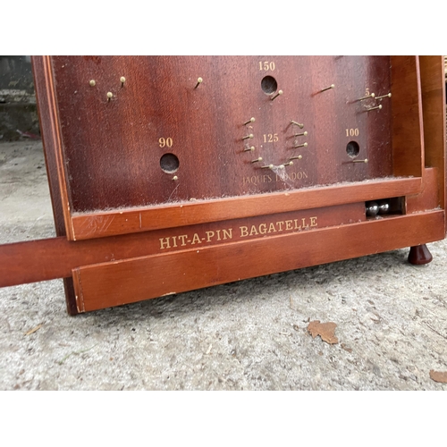 1623 - A VINTAGE WOODEN BAGATELLE GAME COMPLETE WITH BALLS