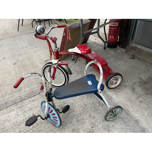 1626 - TWO VINTAGE METAL CHILDRENS TRIKES