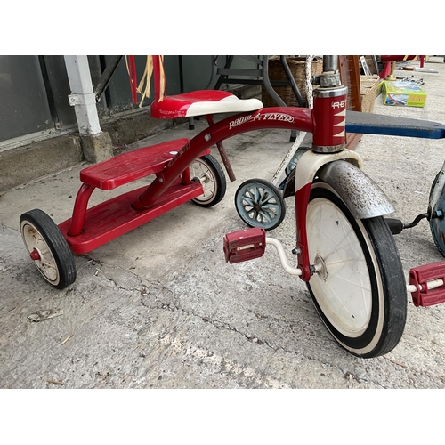 1626 - TWO VINTAGE METAL CHILDRENS TRIKES