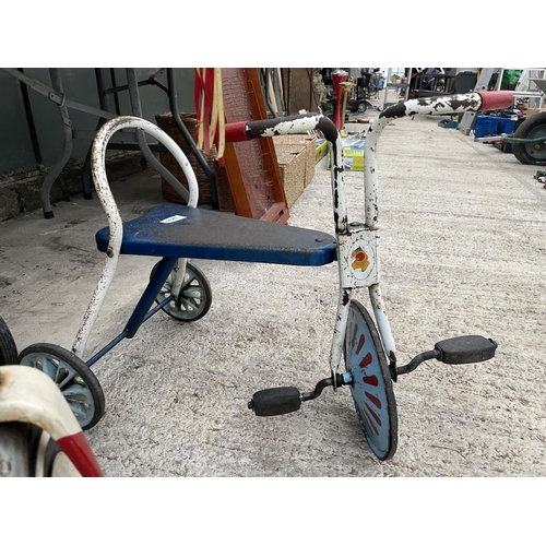 1626 - TWO VINTAGE METAL CHILDRENS TRIKES