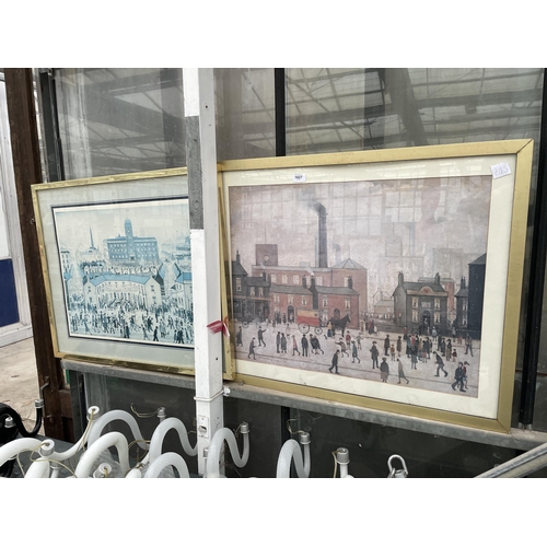 1627 - TWO LARGE FRAMED LOWRY PRINTS