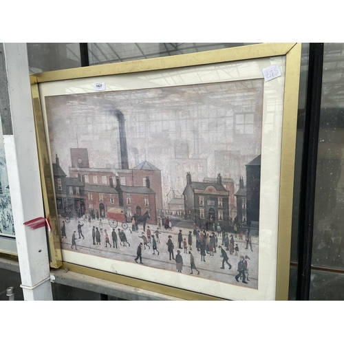 1627 - TWO LARGE FRAMED LOWRY PRINTS