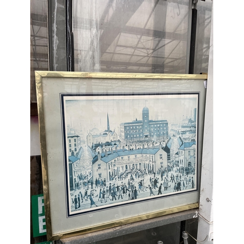 1627 - TWO LARGE FRAMED LOWRY PRINTS