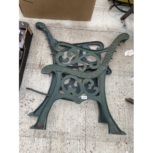 1698 - A PAIR OF CAST IRON BENCH ENDS