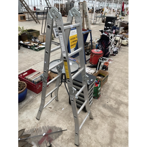 1723 - AN ALUMINIUM MULTI-PURPOSE FOLDING LADDER