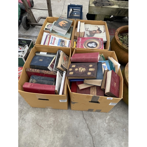 1864 - FOUR BOXES OF VARIOUS VINTAGE BOOKS