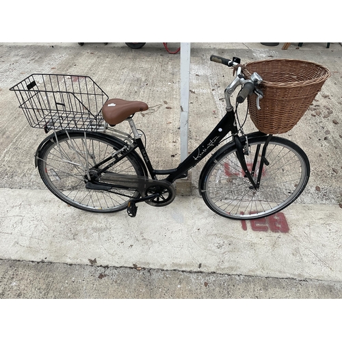 1877 - A LADIES CLAUD BUTLER KENSINGTON BIKE WITH WICKER BASKET