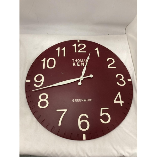 28 - A LARGE CERAMIC THOMAS KENT GREENWICH WALL CLOCK