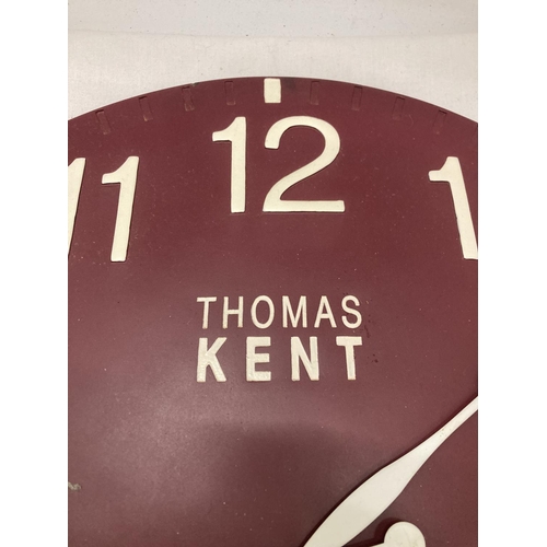 28 - A LARGE CERAMIC THOMAS KENT GREENWICH WALL CLOCK