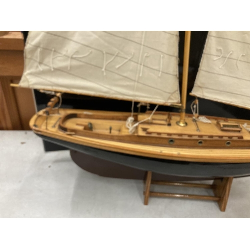 34 - A LARGE MODEL OF A SAILING SHIP