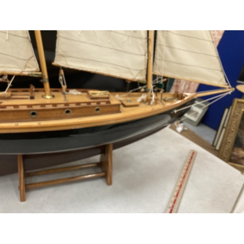 34 - A LARGE MODEL OF A SAILING SHIP