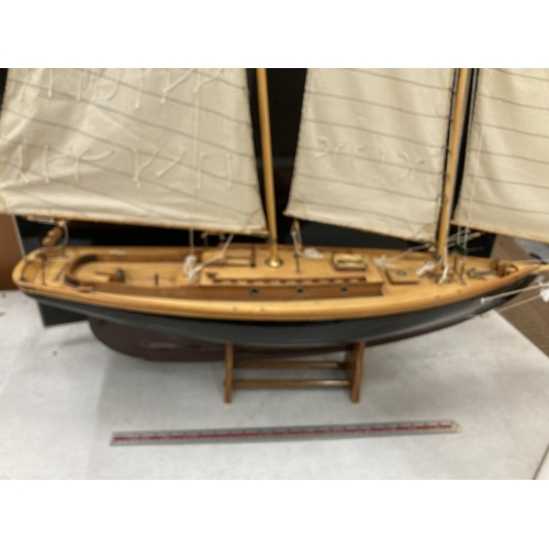 34 - A LARGE MODEL OF A SAILING SHIP