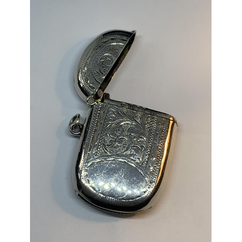 43 - A HALLMARKED BIRMINGHAM SILVER VESTA CASE