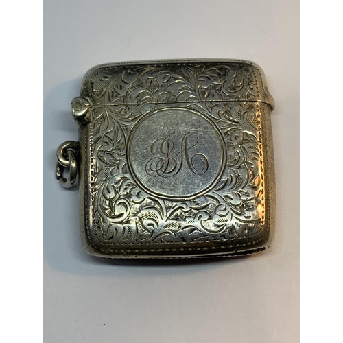 45 - A HALLMARKED BIRMINGHAM SILVER VESTA CASE