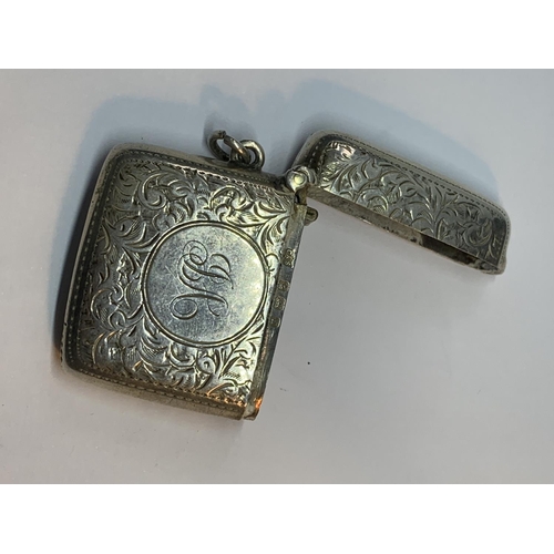 45 - A HALLMARKED BIRMINGHAM SILVER VESTA CASE