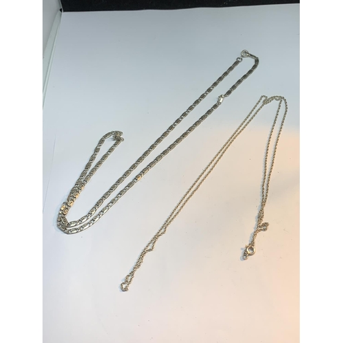 699 - TWO SILVER NECKLACES