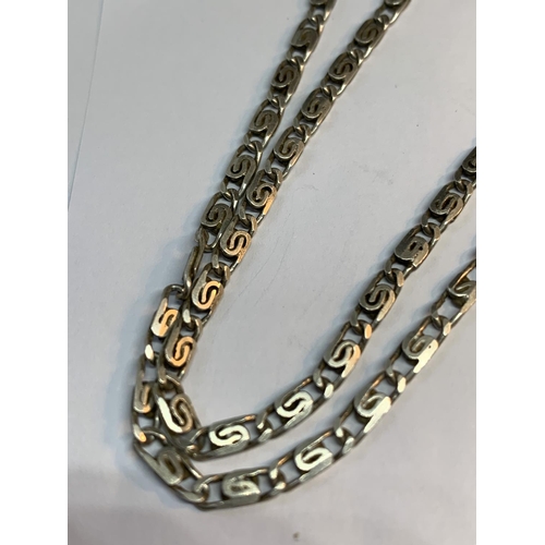 699 - TWO SILVER NECKLACES