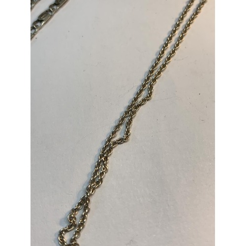 699 - TWO SILVER NECKLACES